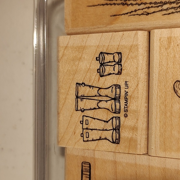 Stampin' Up! Scene In A Garden Wood Mounted Rubber Stamp Set Of 7 Stamps - Picture 3 of 6